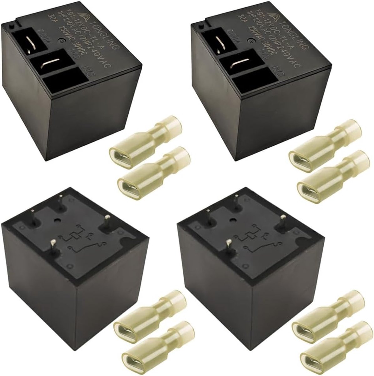 GUUZI 4pcs Power Relay SPDT PCB Type DC 12V Coil 4pins mini Power Coil Relay, Relay Contact 0~250V/30A - ShopVlot