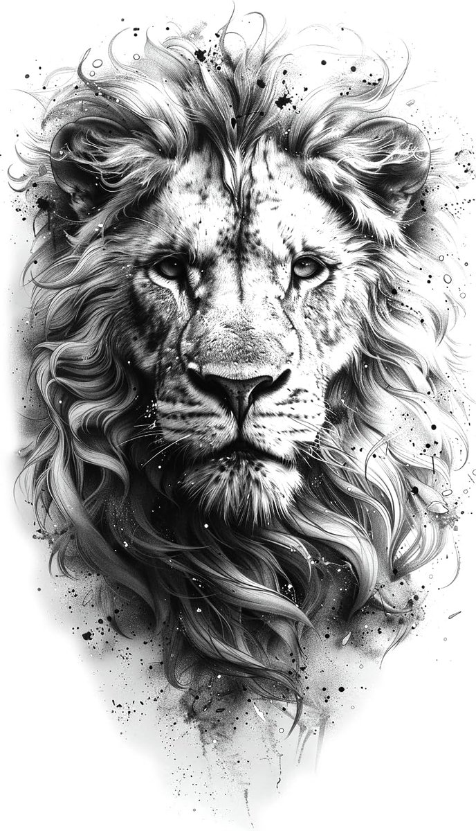 2 sheets temporary lion toeages lion tattoos arm tattoo NAG031x2 - ShopVlot