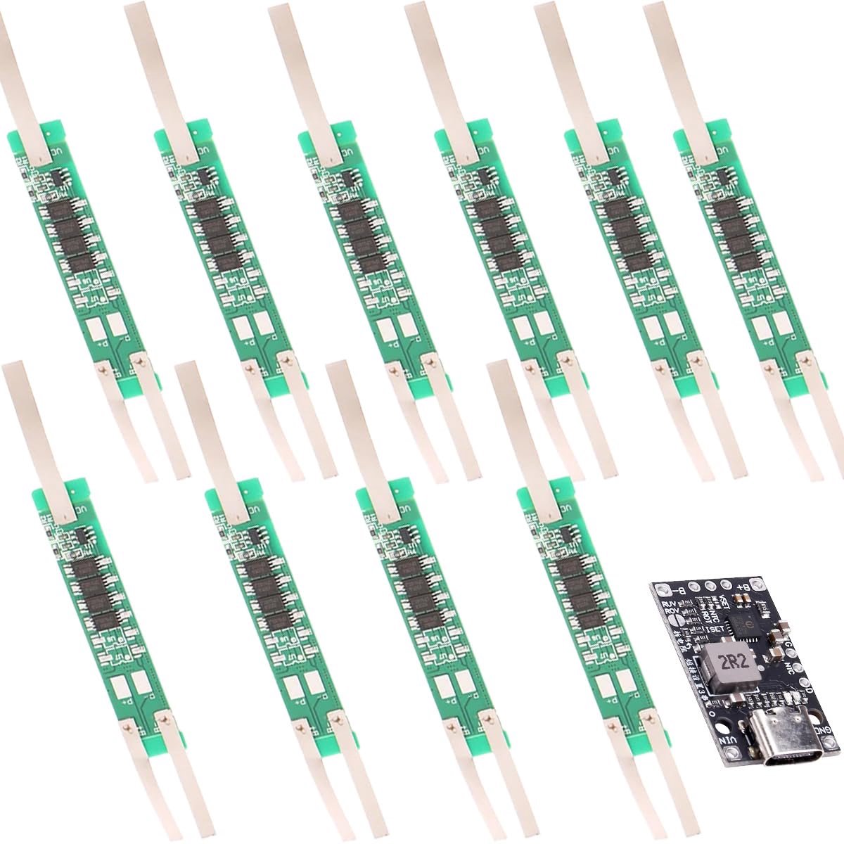 10pcs 2S 7.4V 18650 Protection Card 6A BMS Li-ion Battery Protection Card Multicircuit Protection with Nickel Strips - ShopVlot