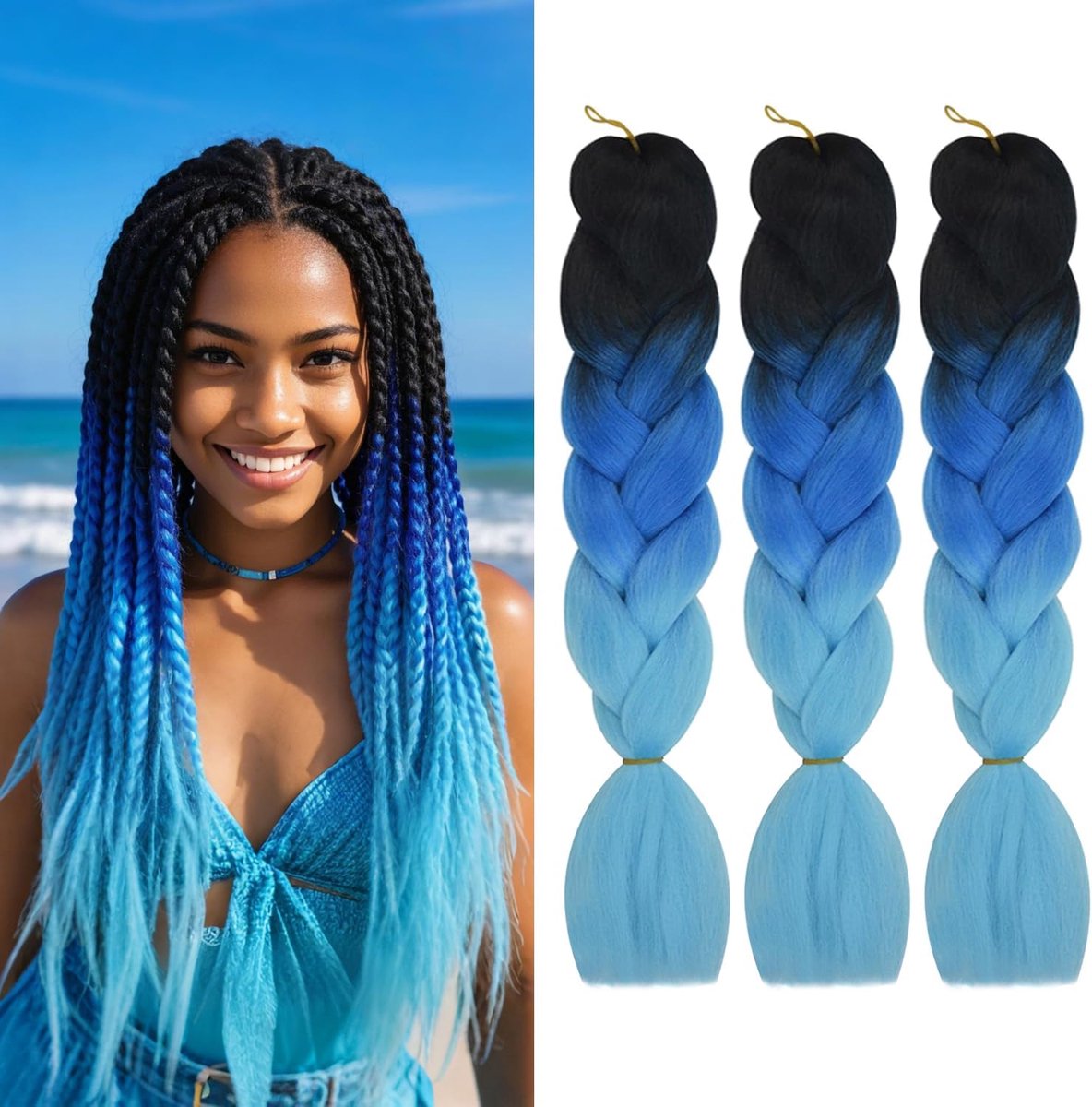 3 Packs 24 Inch Braiding Extensions Hair High Temperature Synthetic Fiber Hair Extensions for Women and Girls Fashion - ShopVlot