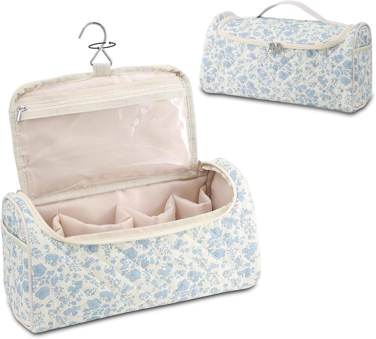 Toilettas, reistas, gewatteerd, van katoen, voor kappersgereedschap, schokbestendig, met draaibare haak, 32 x 16,5 x - ShopVlot