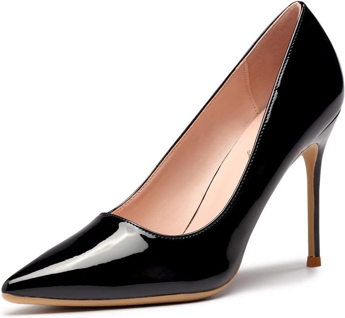Zhabtuc Women's High Heel Court Shoes Pointed Closed Toe Slip on Stilettos 10cm Party Prom Wedding Heels Shoes - ShopVlot