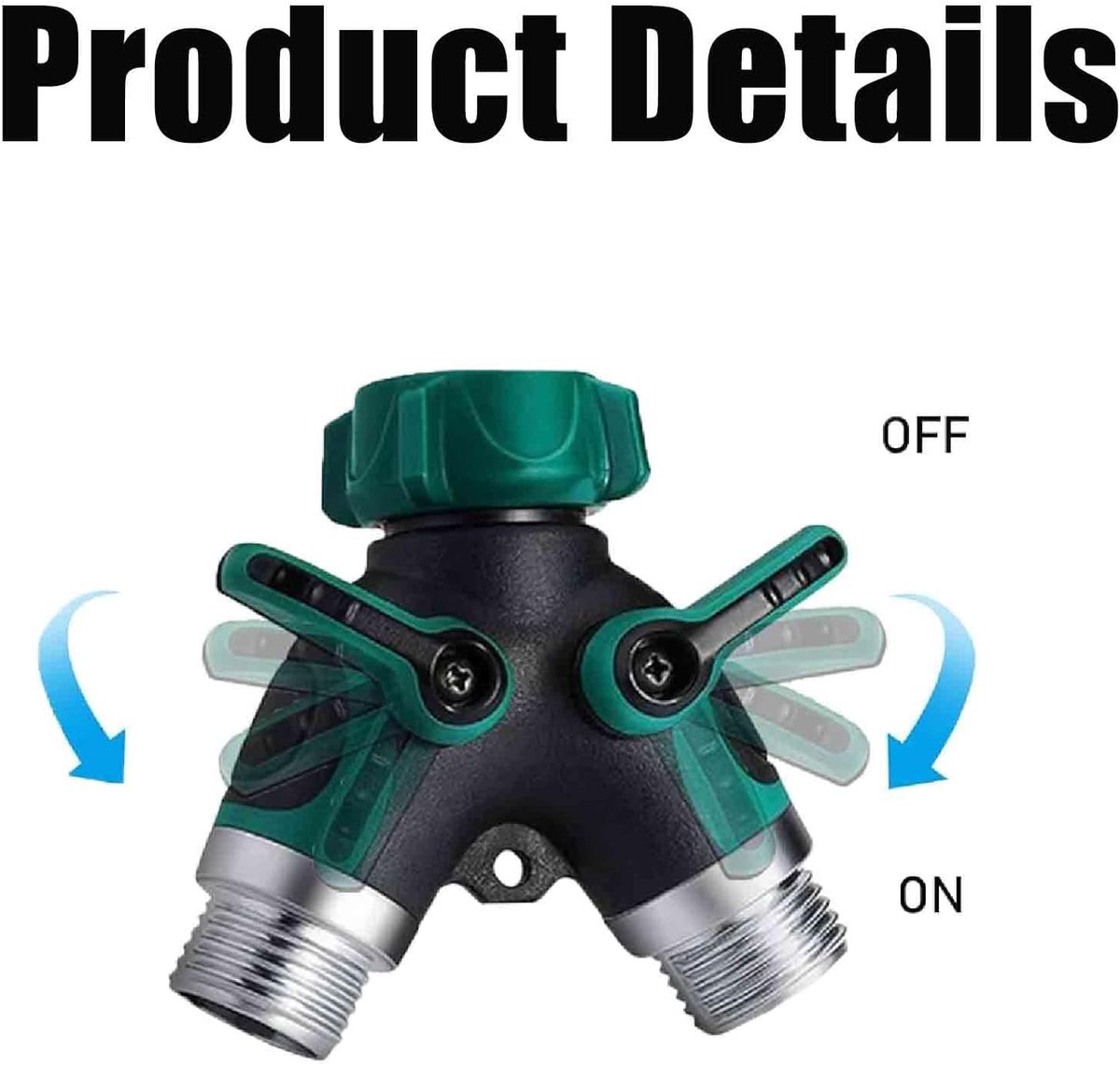 2 Way Y Distributor, Garden Tap Divider, 2-Way Water Distributor, Metal Housing, 3/4 Inches, Garden Irrigation Hose - ShopVlot