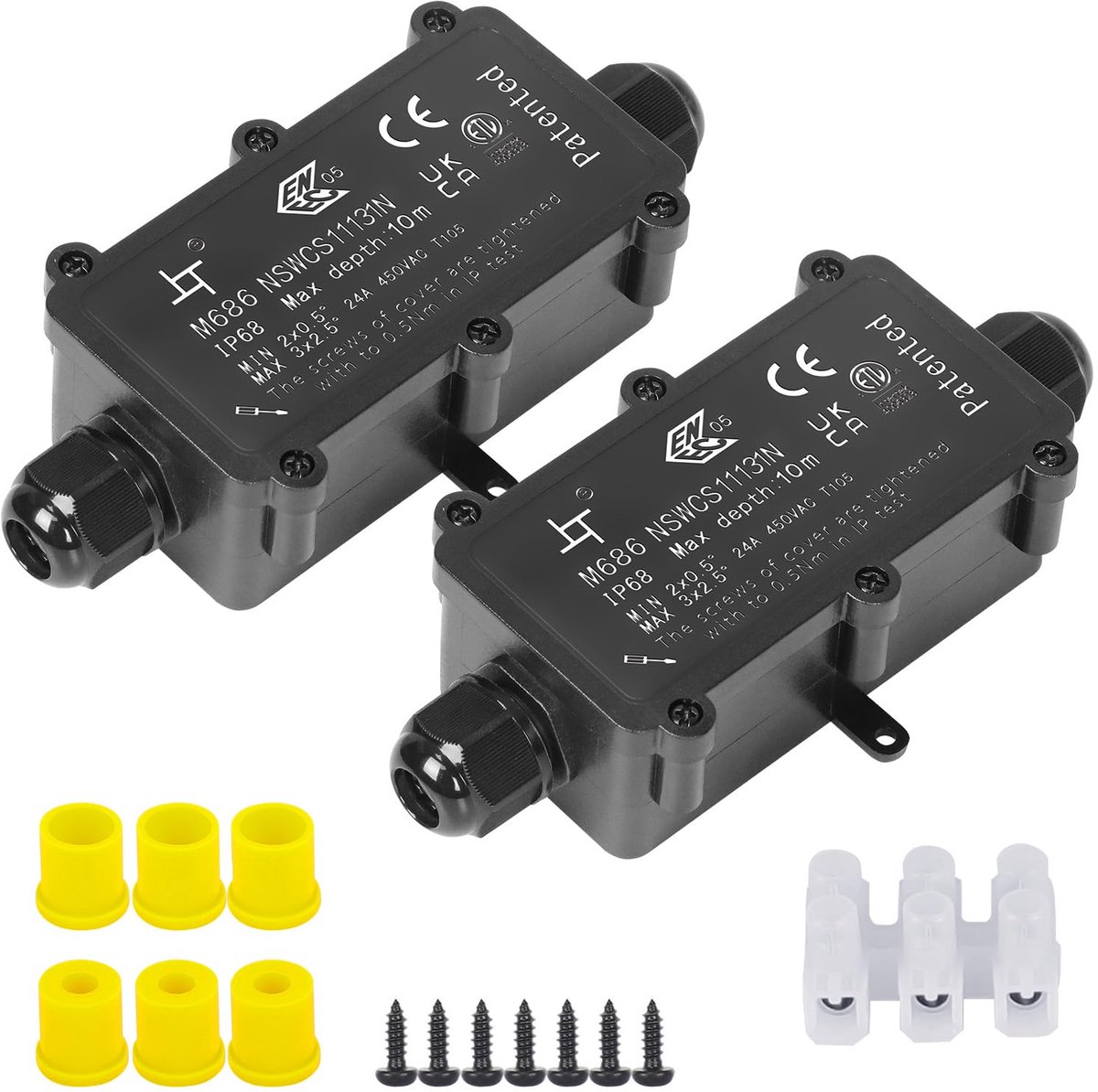 LeMotech Branch Box, Waterproof IP68, 2-Way Cable Connector with M20 Thread, Diameter 4 mm - ShopVlot