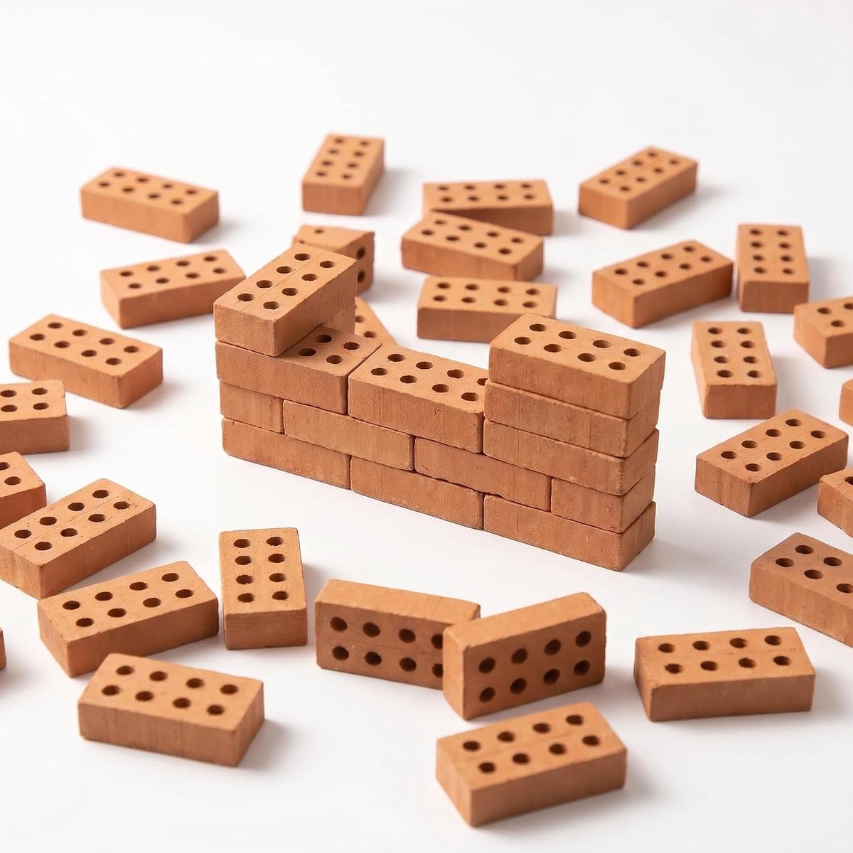 100 stuks rode miniatuurstenen voor modelbouw - Water- en vochtbestendig, robuust en duurzaam, voor knutselwerk met - ShopVlot