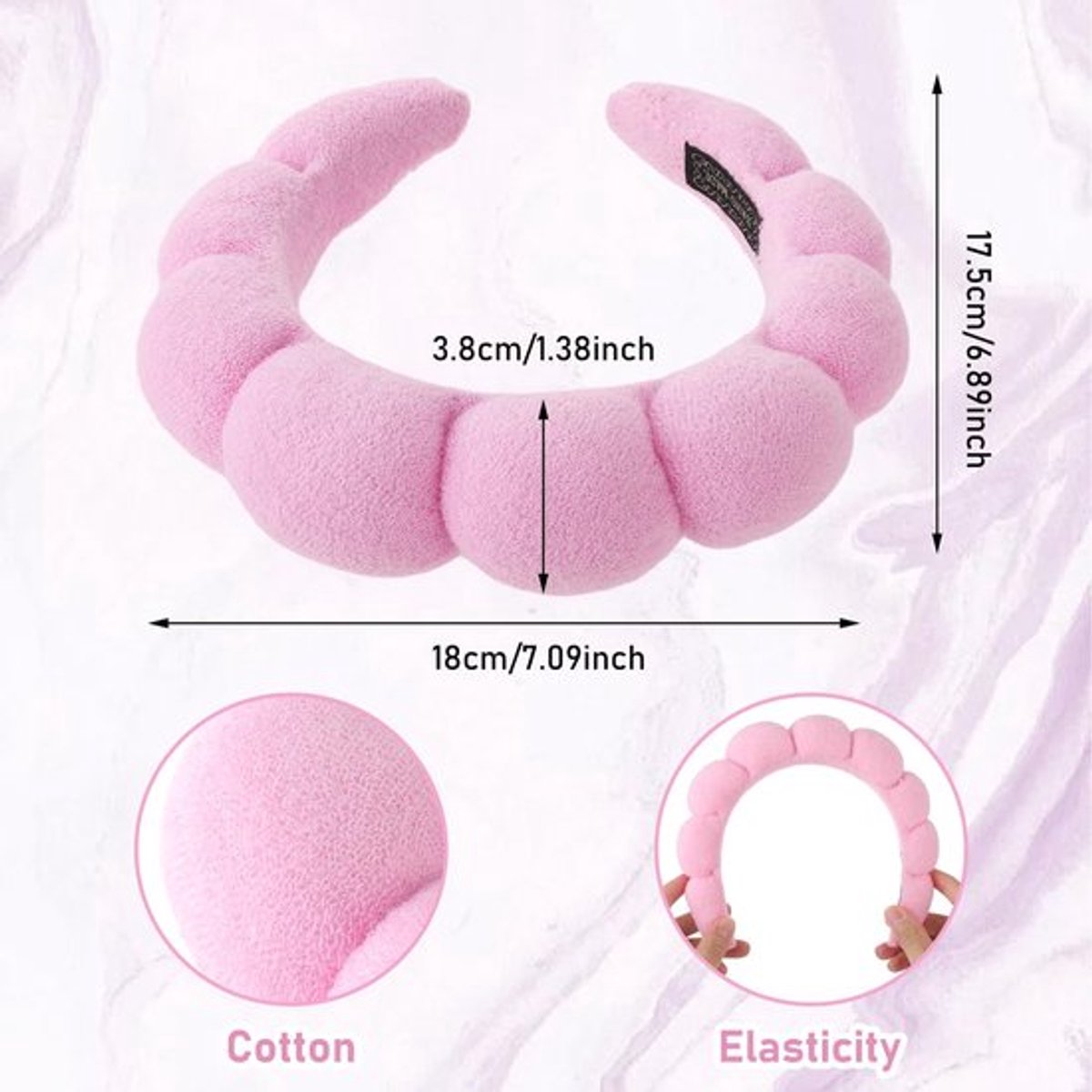 Hoofdband set van 2 - Spons hoofdbanden - Huidverzorging - Make-up hoofdbanden - Badstof - Pluizig haaraccessoire - Haarband
