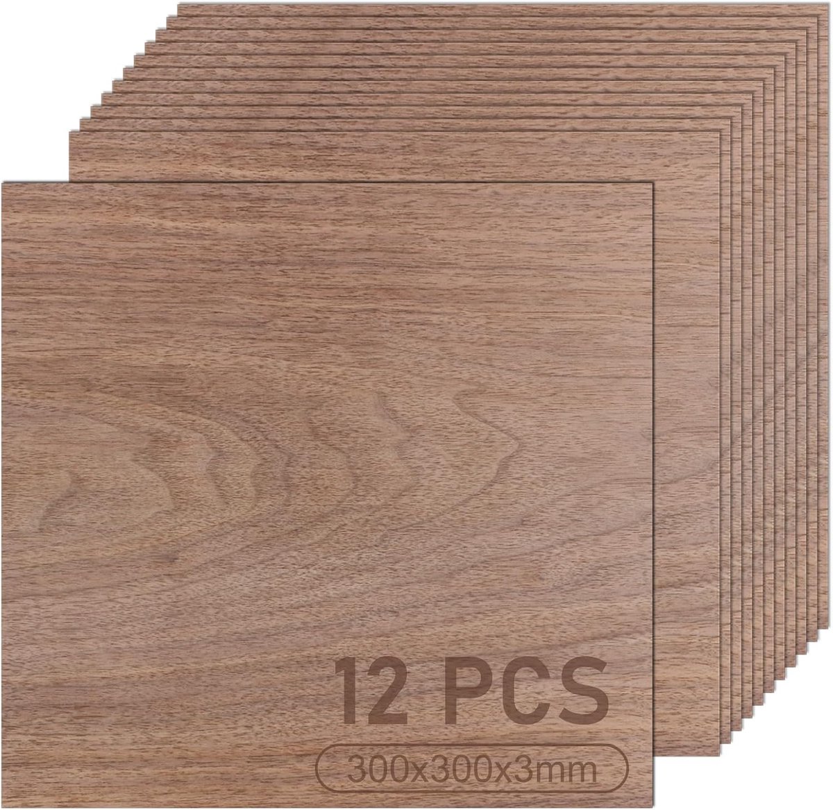 Plywood platen 30 x 30 cm - 3 mm onbehandeld - licht en duurzaam - perfect voor hobbyprojecten - ShopVlot