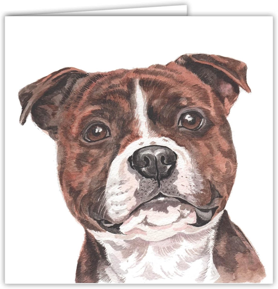 Waggy Dogz Open Greeting Card - Staffordshire Bull Terrier Card - by Christine Varley… - ShopVlot