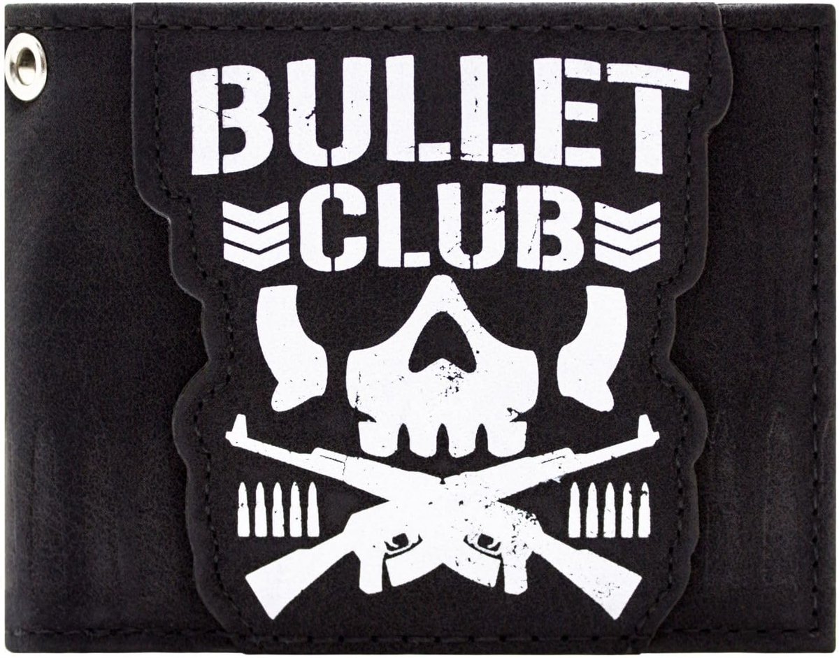 Bullet Club Japanese Wrestling Group Skull Logo Wallet Handbag Black, Black, bi-fold - ShopVlot