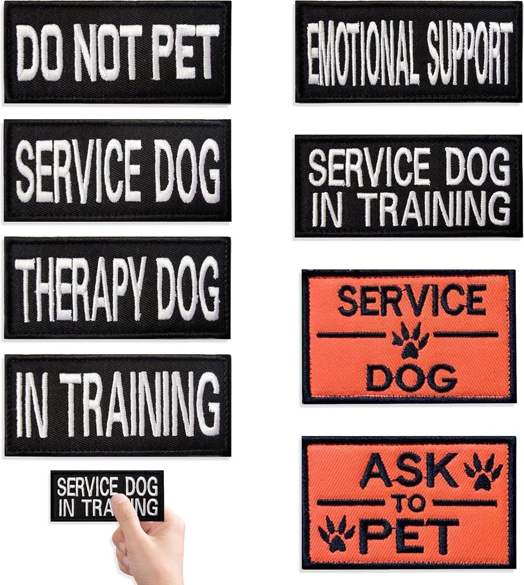 Hond Patches 8 Stuks - 2 Maten met Haakrug - Duurzaam en Zacht - Voor Training en Identificatie - ShopVlot