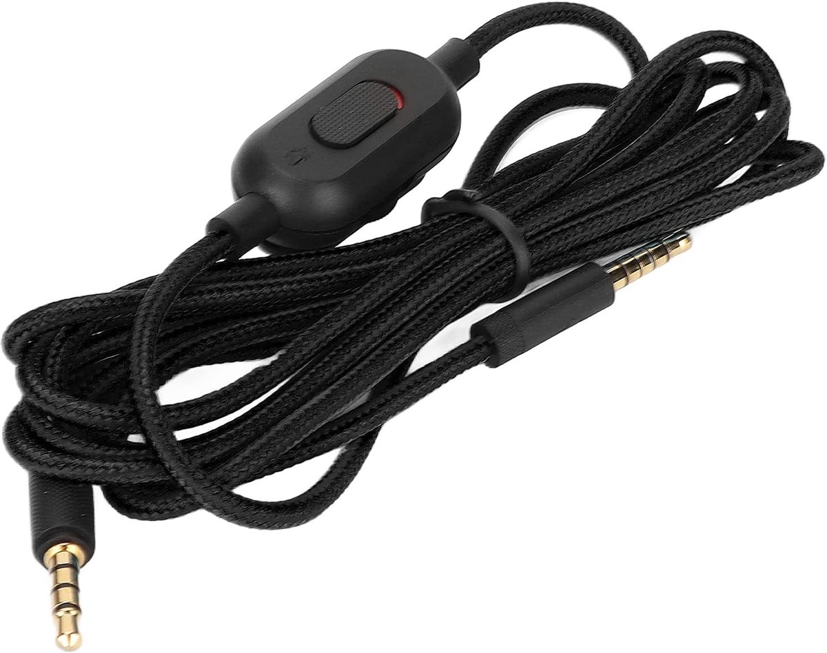 Gaming headset kabel 2M - 3,5mm audiokabel - met volume controle en mute schakelaar - ShopVlot