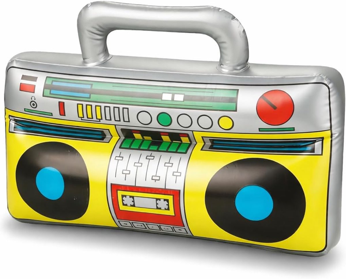 Opblaasbare radio & ghettobaster - 75 cm - retro ontwerp - ideaal voor verkleedpartijen - ShopVlot