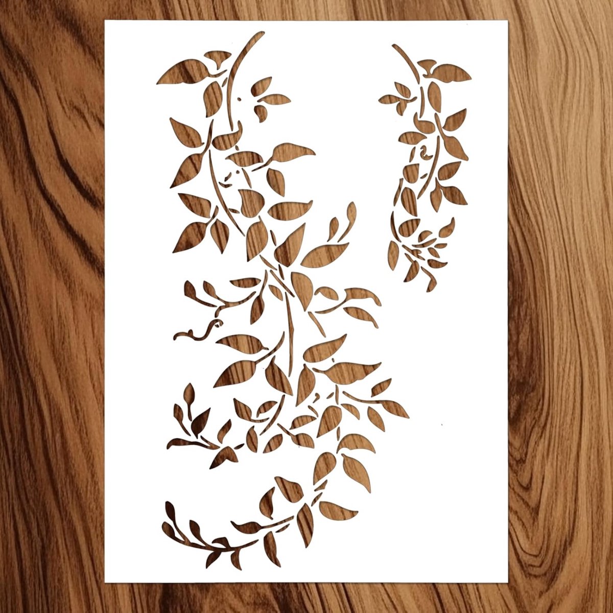 Sjabloon grote wijnbladeren - herbruikbare PET templates - wanddecoratie voor hout - snel decoreren - ShopVlot