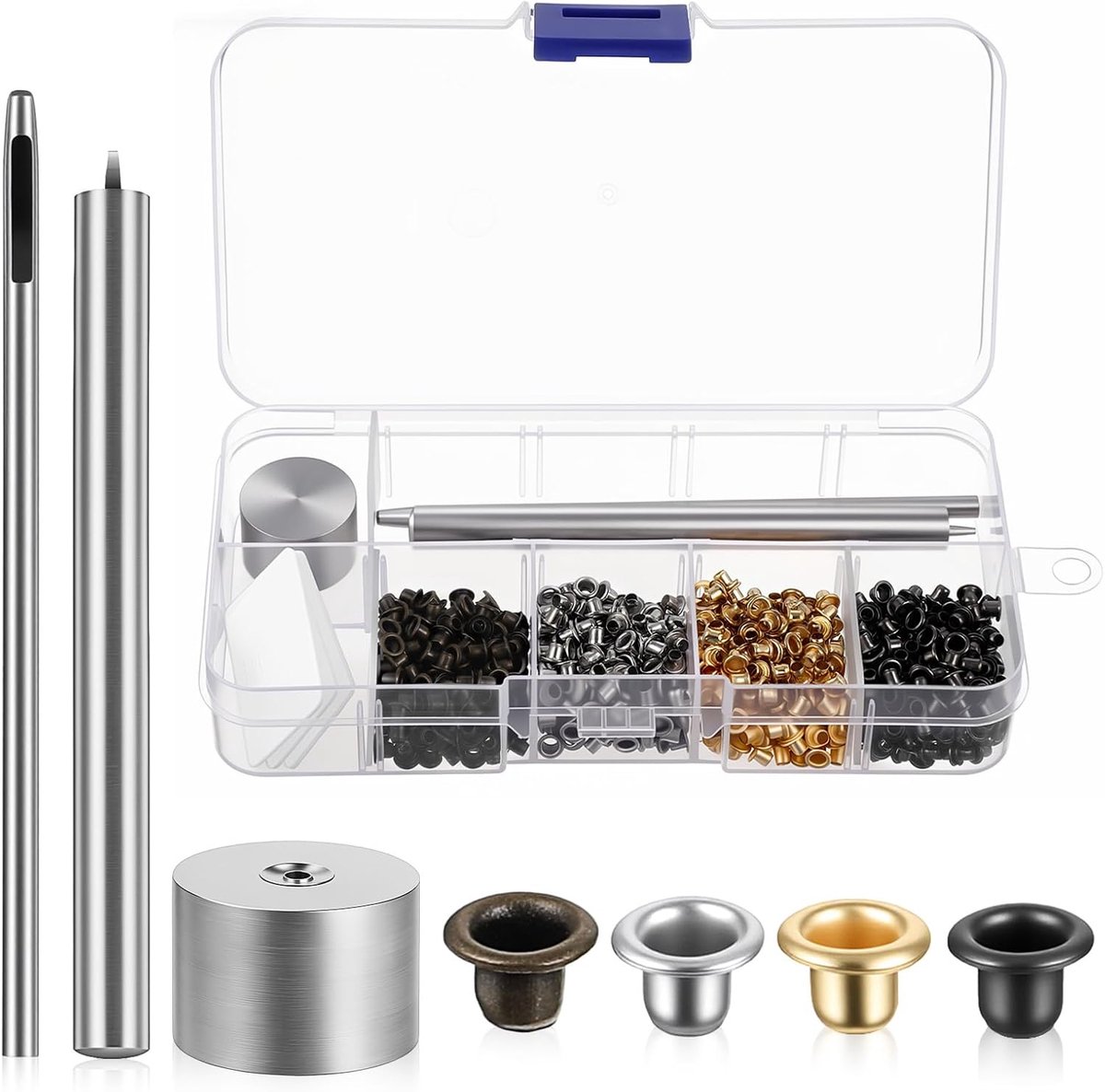 Grommet kit messing met metalen ogen - 20 stuks - duurzaam materiaal - ideaal voor bevestigingen - ShopVlot