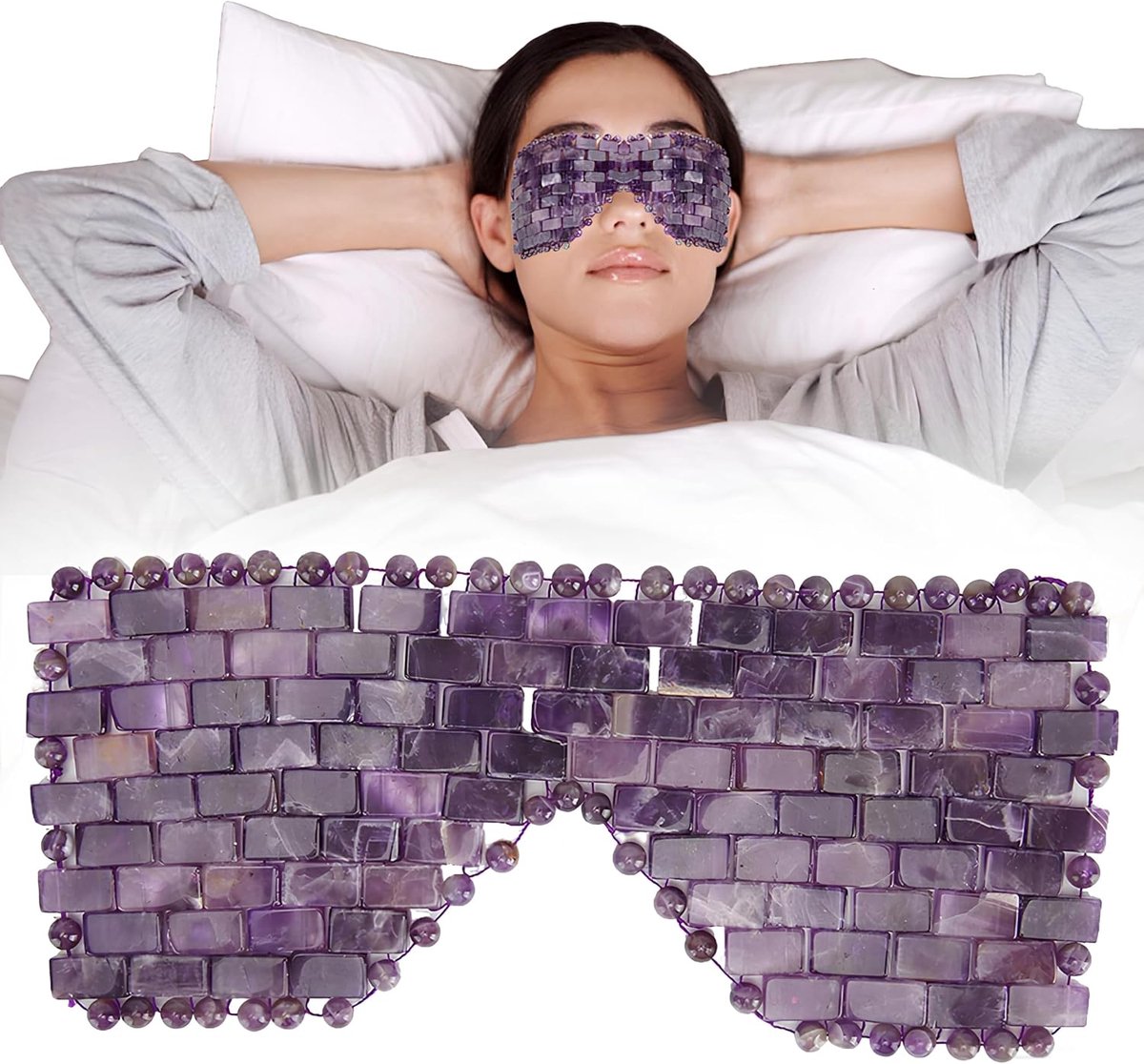 Cooling oogmasker - jade steen - verkoelend gel - verlichting bij vermoeide ogen - ShopVlot