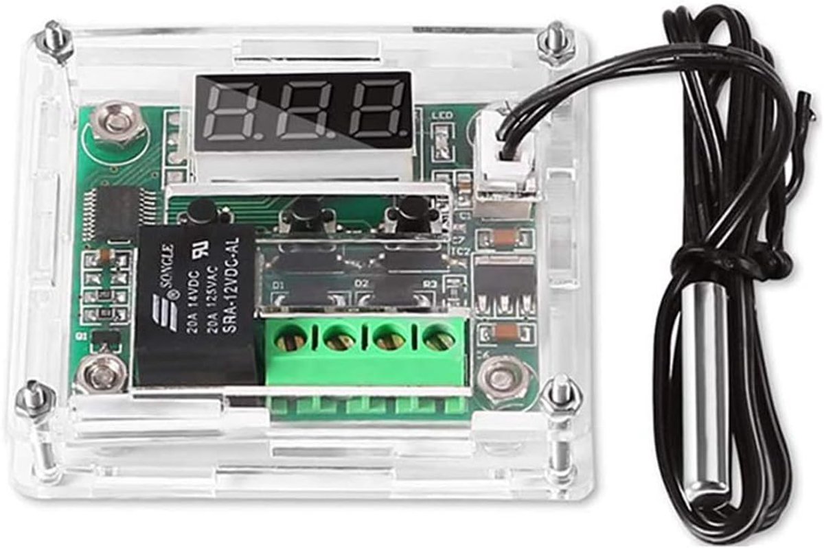 Temperatuurregelaar module met behuizing - Digitale thermostaat met waterdichte NTC-sensor - ShopVlot