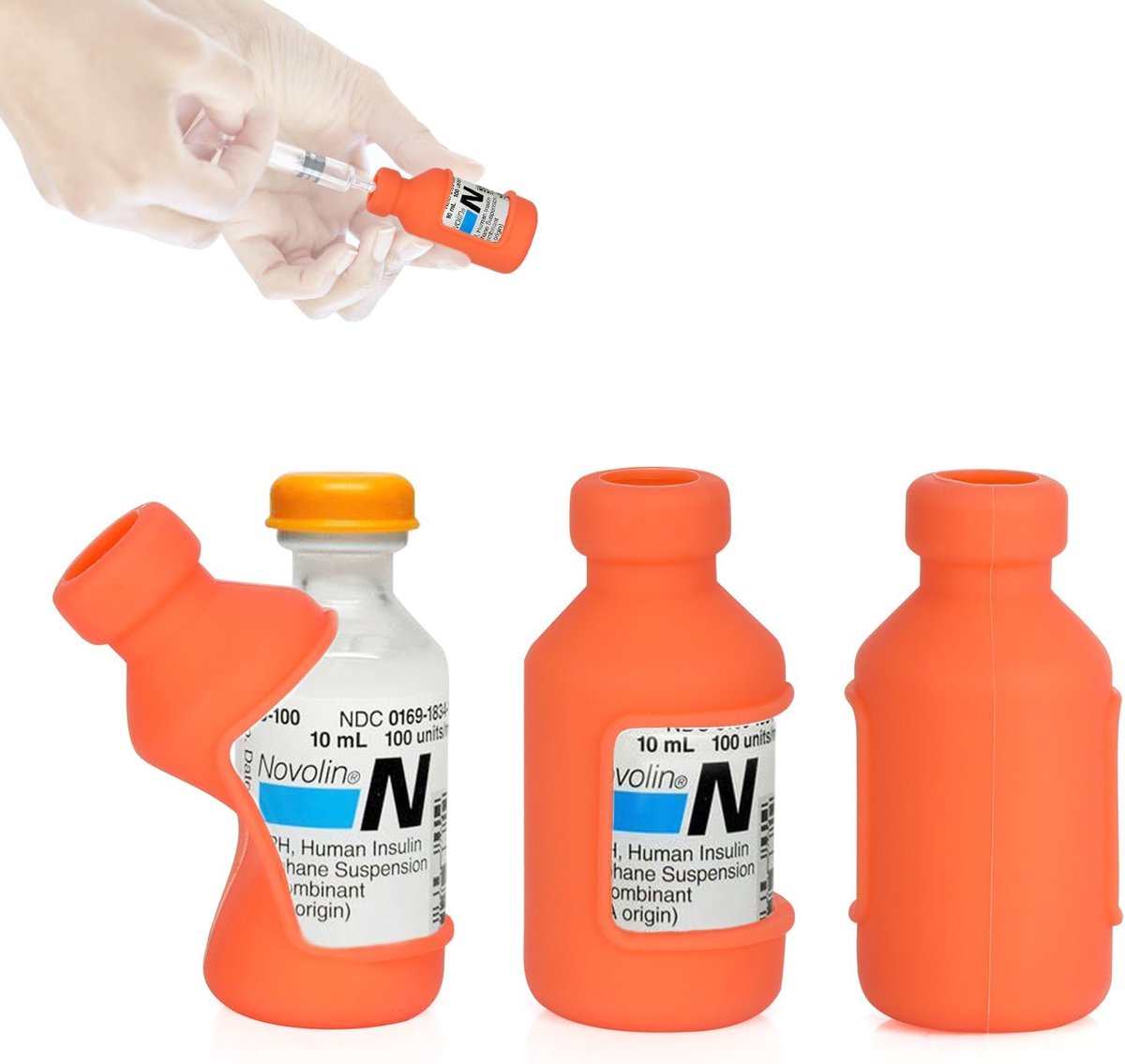 Insulinefles bescherming 3-pack - Siliconen hoes - Voorkomt breken - Handige grip voor diabetici - ShopVlot