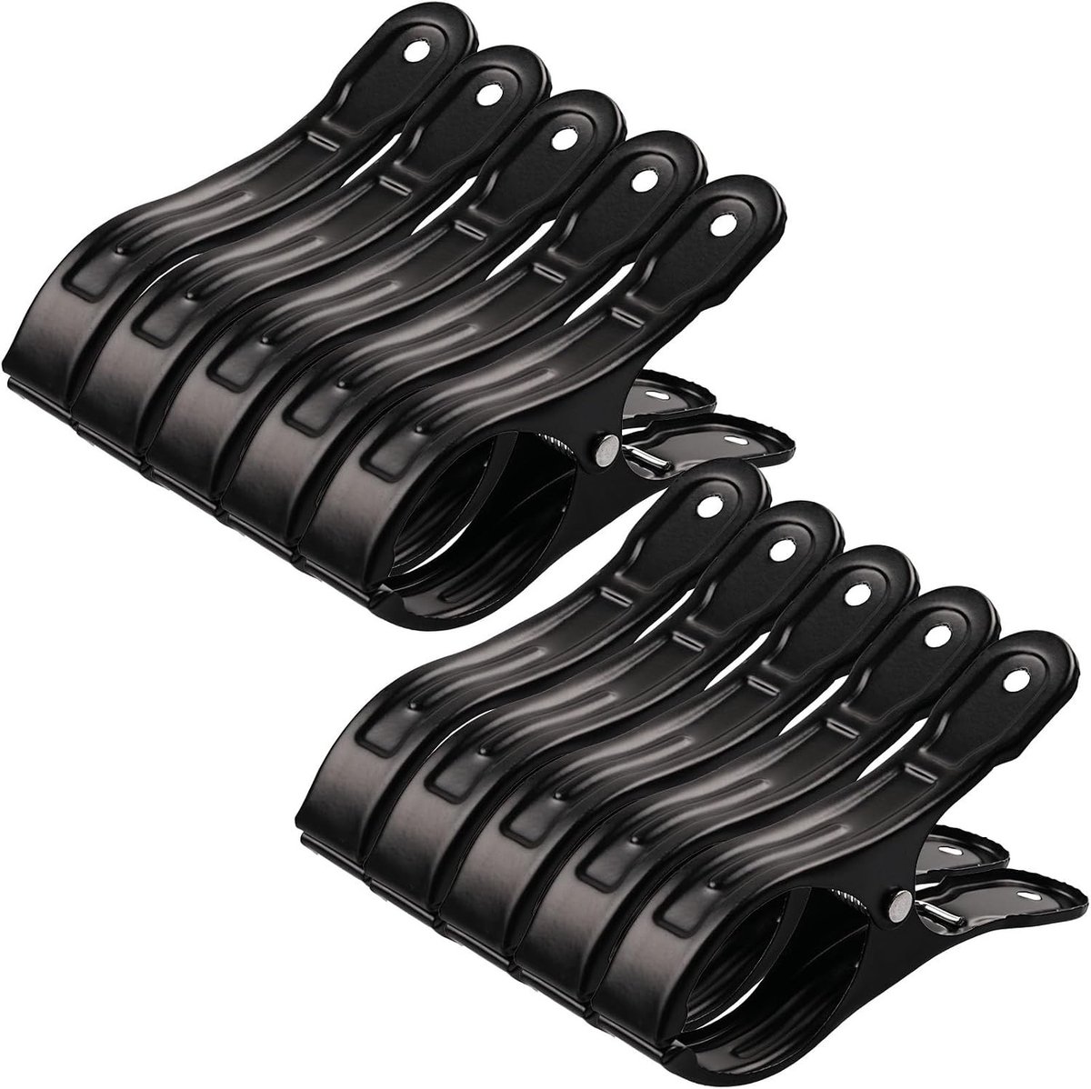 Kledingclips - Zwart - 11,4 cm - Duurzame Metalen Clips voor Strandstoelen - Voor Kleding en Handdoeken