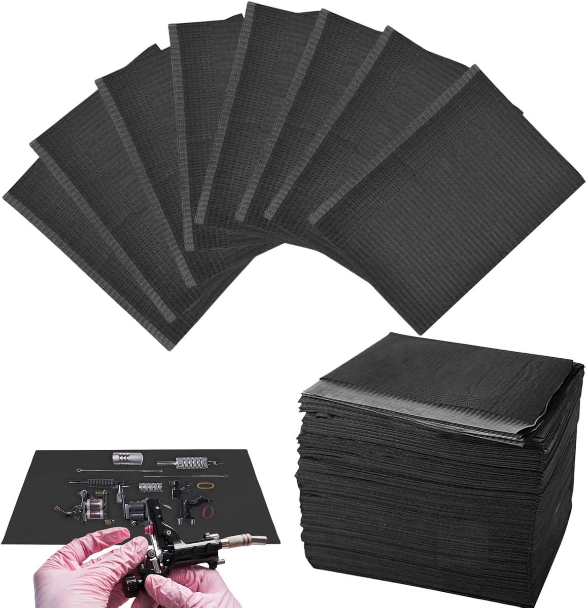 Wegwerp tandslabbetjes 125 stuks - 33 x 45 cm - 3-laags waterdicht - ideaal voor tattoo- en nagelbehandelingen - ShopVlot