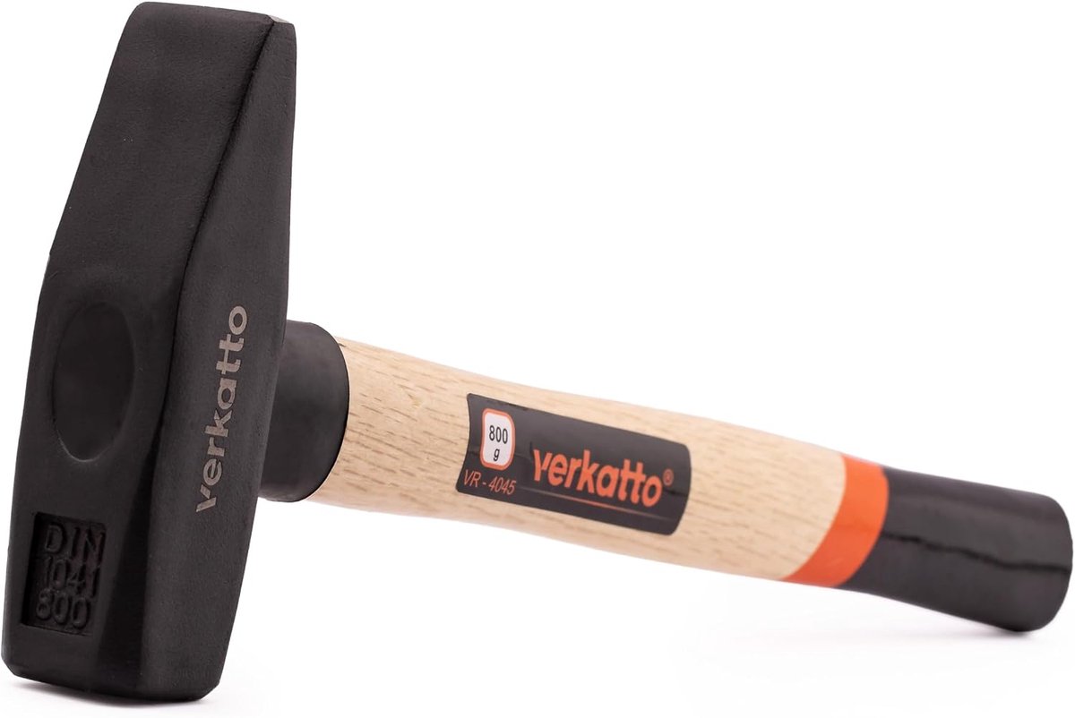 Schlosserhammer 800 g - Gesmeed stalen kop - Houten handvat - Ideaal voor reparatie en constructiewerk - ShopVlot