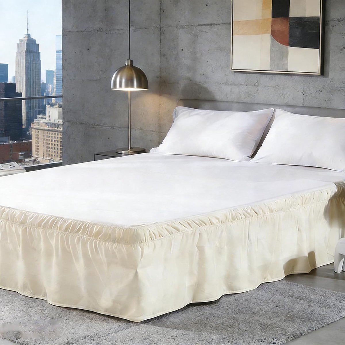 Bedrok 150 x 200 x 38 cm - Flared bedrok - Organisch katoen - Elegant elastisch stofbeschermende oplossing - ShopVlot