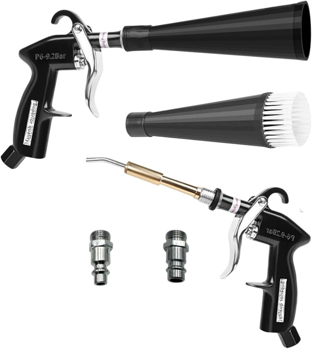 Reinigingspistool perslucht - 360° draaibaar - metalen blaaspistool - dieptereiniging voor auto - ShopVlot