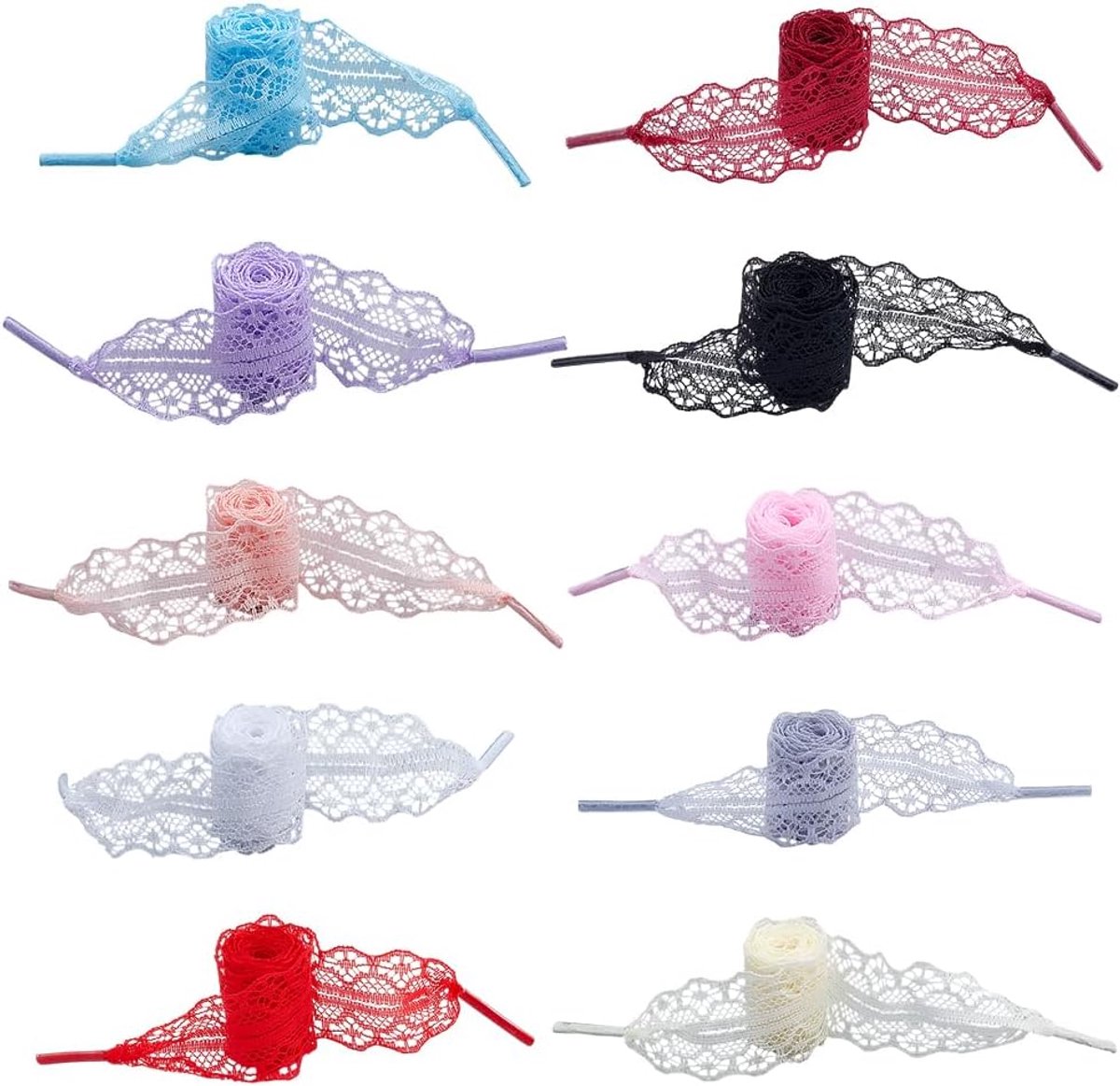 Schoenveters 10 paar - polyester - opvallende kleuren - vervangende veters voor schoenen - ShopVlot