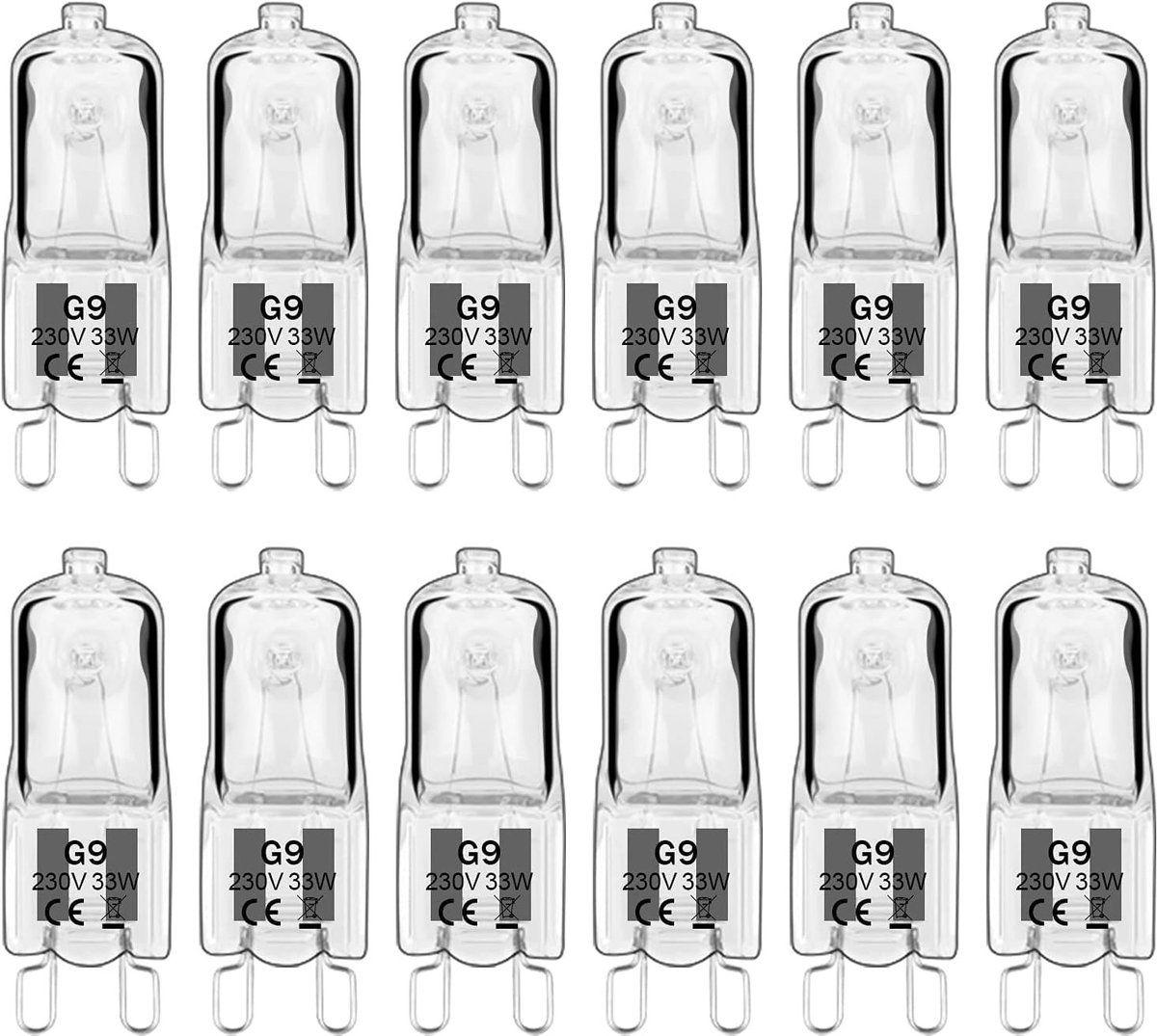 G9 Halogeenlampen - Warmwit - 230V 33W - Dimbare Capsule Gloeilampen - Voor Diverse Toepassingen