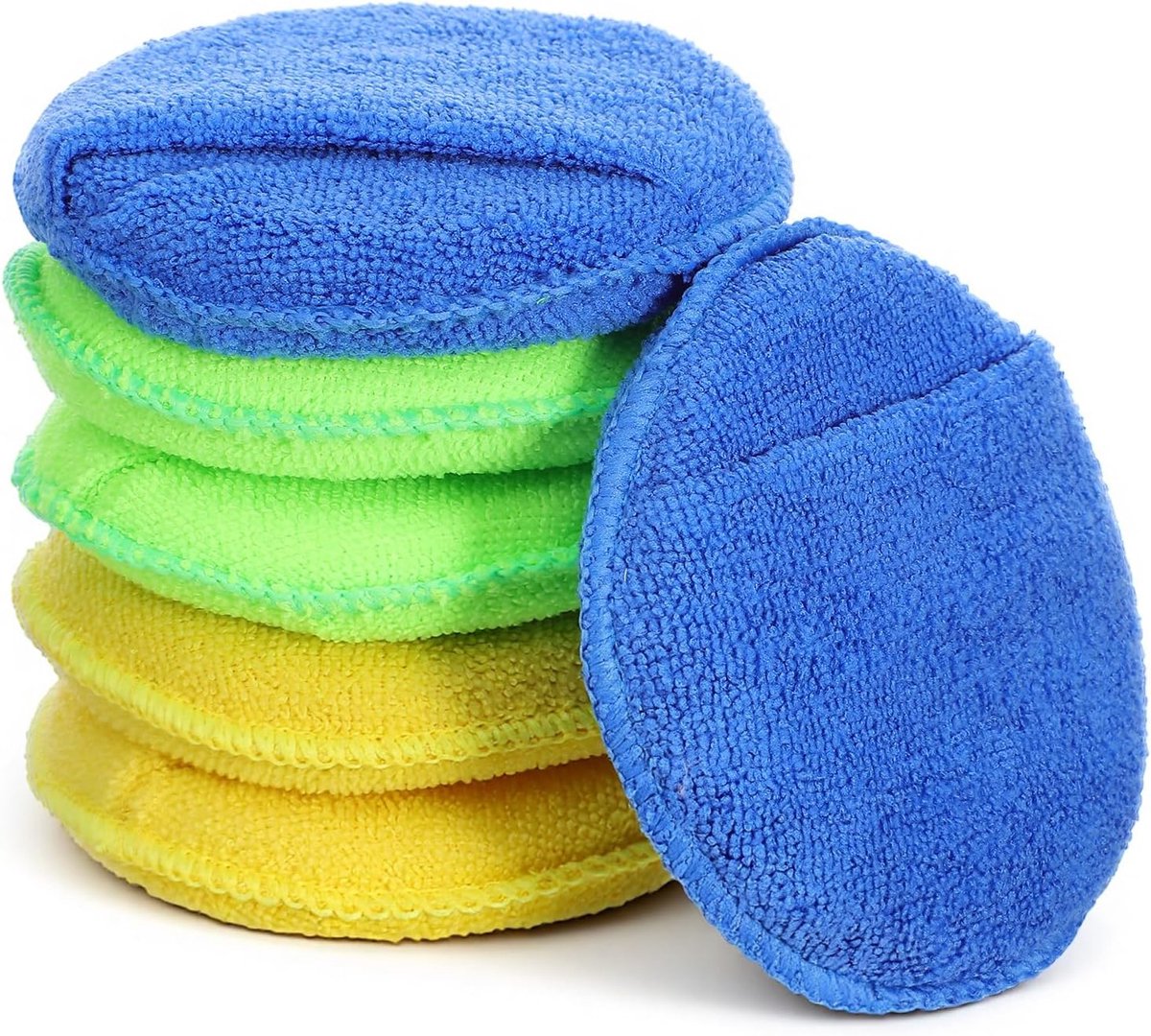 Microvezel wax-applicatorpads 6 stuks - autopolijstspons - microvezel - voor een stralende auto - ShopVlot