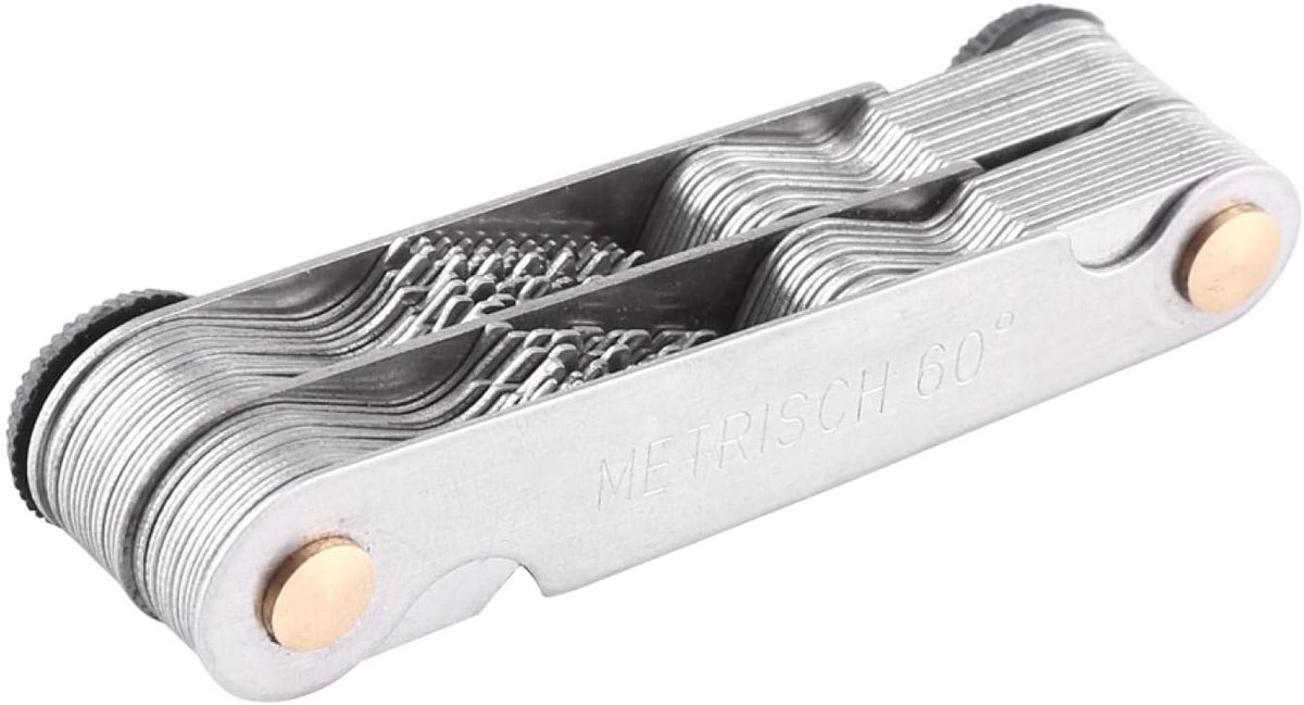 Draadmeter 51/52 Stuks - RVS - 60° en 55° met metrisch en imperiaal - Voor nauwkeurige schroefdraadmetingen - ShopVlot