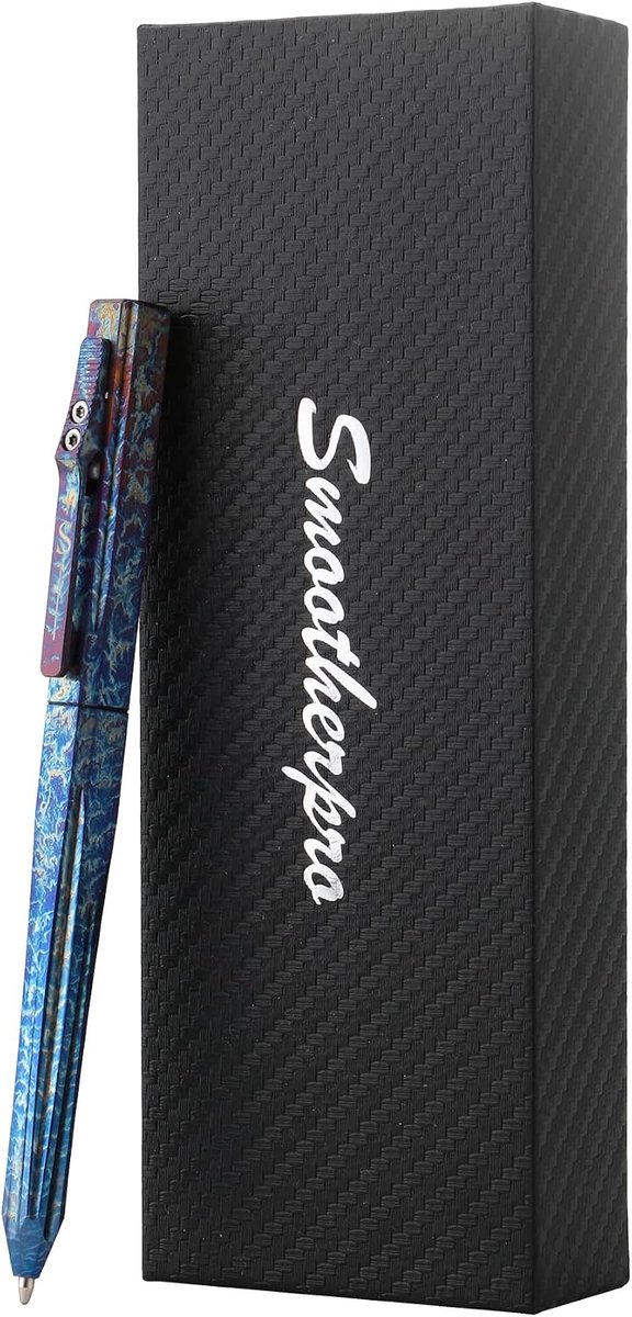SMOOTHERPRO Titanium Click Pen - Compatible with Parker Refills - Retractable Ballpoint Pen with Ergonomic Grip - ShopVlot