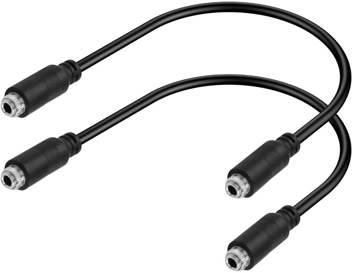 GINTOOYUN 3.5mm stereo female to female audio cable 1/8 inch TRS stereo female to 1/8 inch TRS stereo female thread - ShopVlot