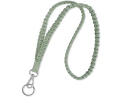Risipu Long Handmade Polyester Lanyard for Keys with Metal Ring for Keys ID Badge Card Holder Wallets Green One Size - ShopVlot