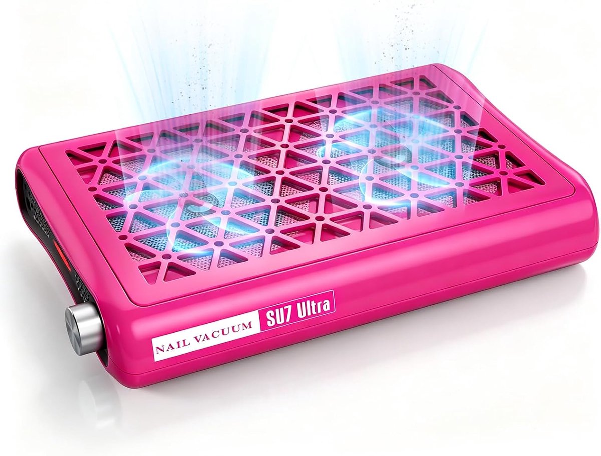 Nail Dust Extractor Wired Dual Turbo Fan with 1600Pa Suction Power 30 Filter Papers, 6000 RPM, Infinitely Adjustable - ShopVlot