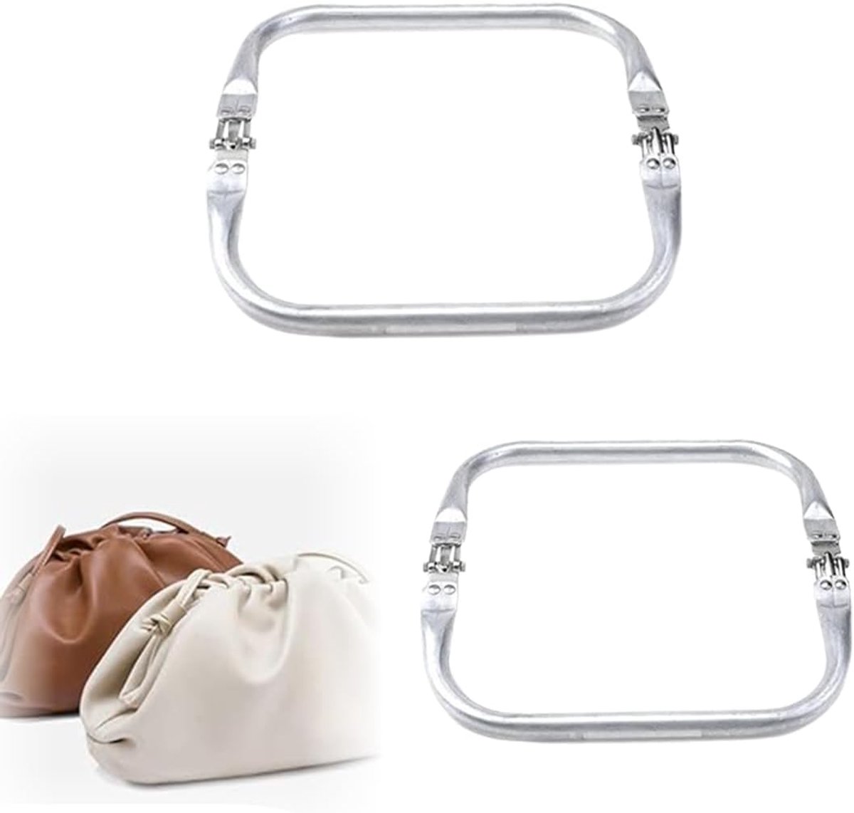 2 Pcs Bag in U-Shape Handle Inside Kiss Closure Frame Bag Aluminum Handle Bag Frame Bag Frame for Bag Clutch Craft DIY - ShopVlot