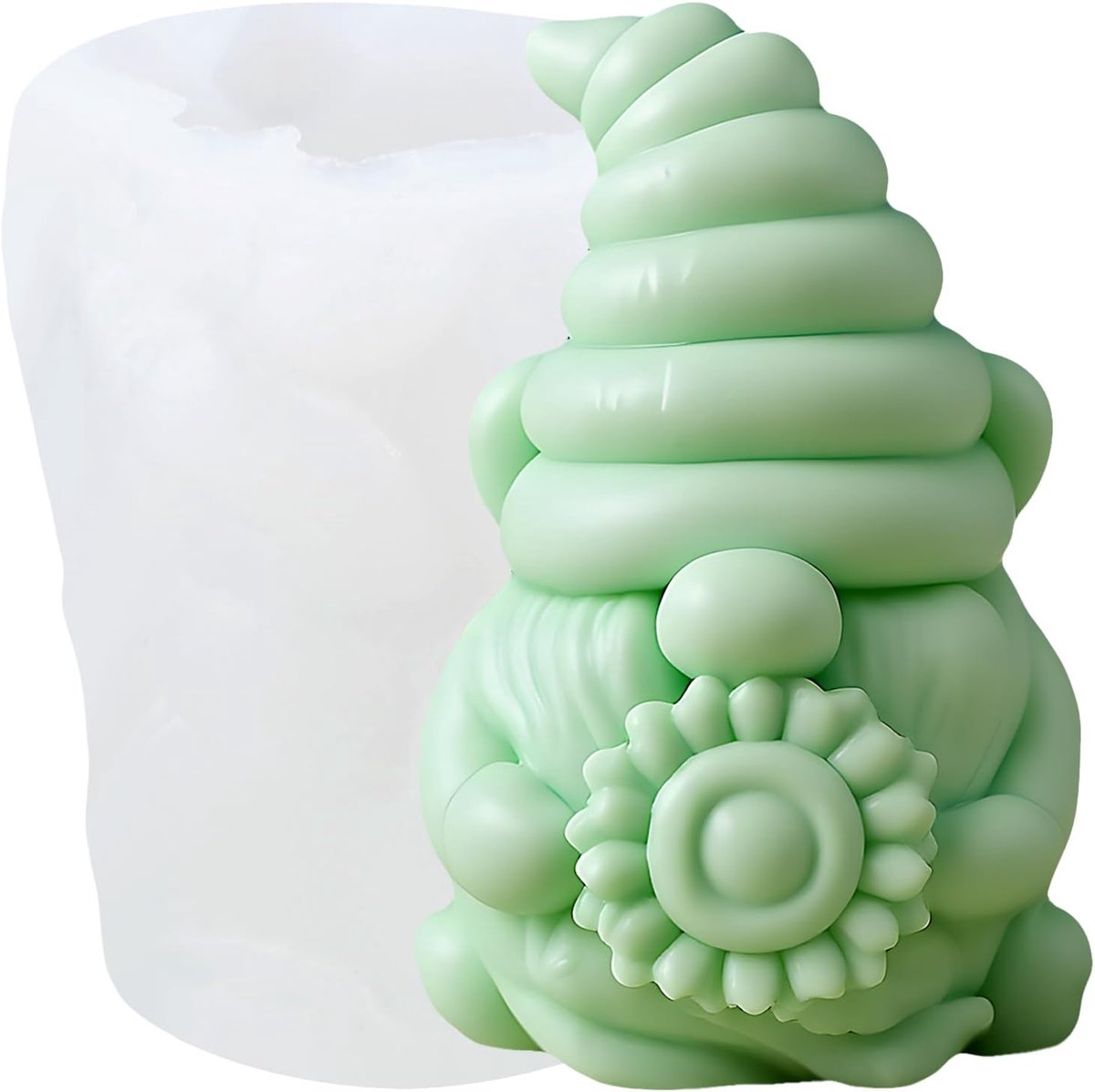 XIAOSHUI GNOME Candle Mould, Gnome Sunflower Resin Casting Mould Silicone Mold for Aromatherapy Making Candles Gypsum - ShopVlot
