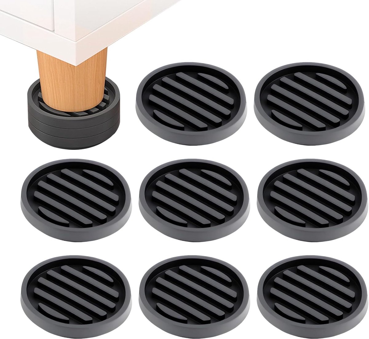 Cadeira Bedverhogingen voor bed, 4 stuks, verhoging voor tafel, bank, bureau, wasmachine, op maat gesneden, antislip - ShopVlot