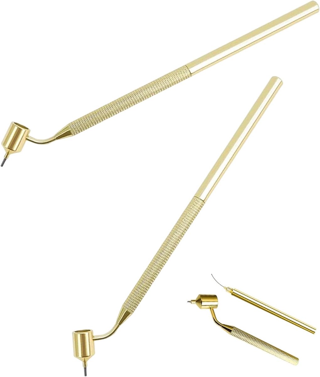 Liquid Writing Pen, 2 Pieces, 0.5 mm/0.7 mm, Brass, Portable Drawing Tools, Fine Line Paint, for Precise Color - ShopVlot