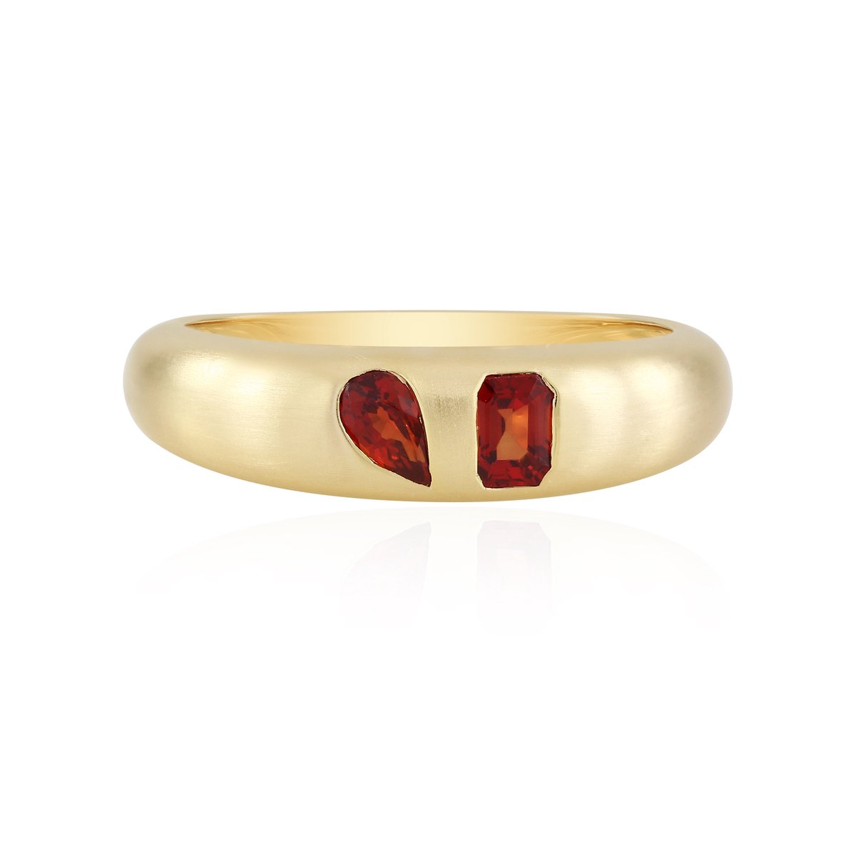 Cavill - Zilveren ring met 0,488 ct Tanzania robijn - 925 sterling zilver verguld - Peervormige en achthoek trap geslepen edelsteen ring