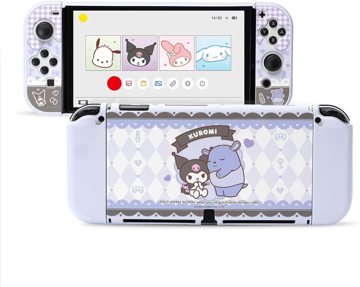 Kuitmor Beschermhoes voor Switch OLED - Schattige Harde PC Hoes, Krasbestendige Beschermingscover Compatibel met - ShopVlot