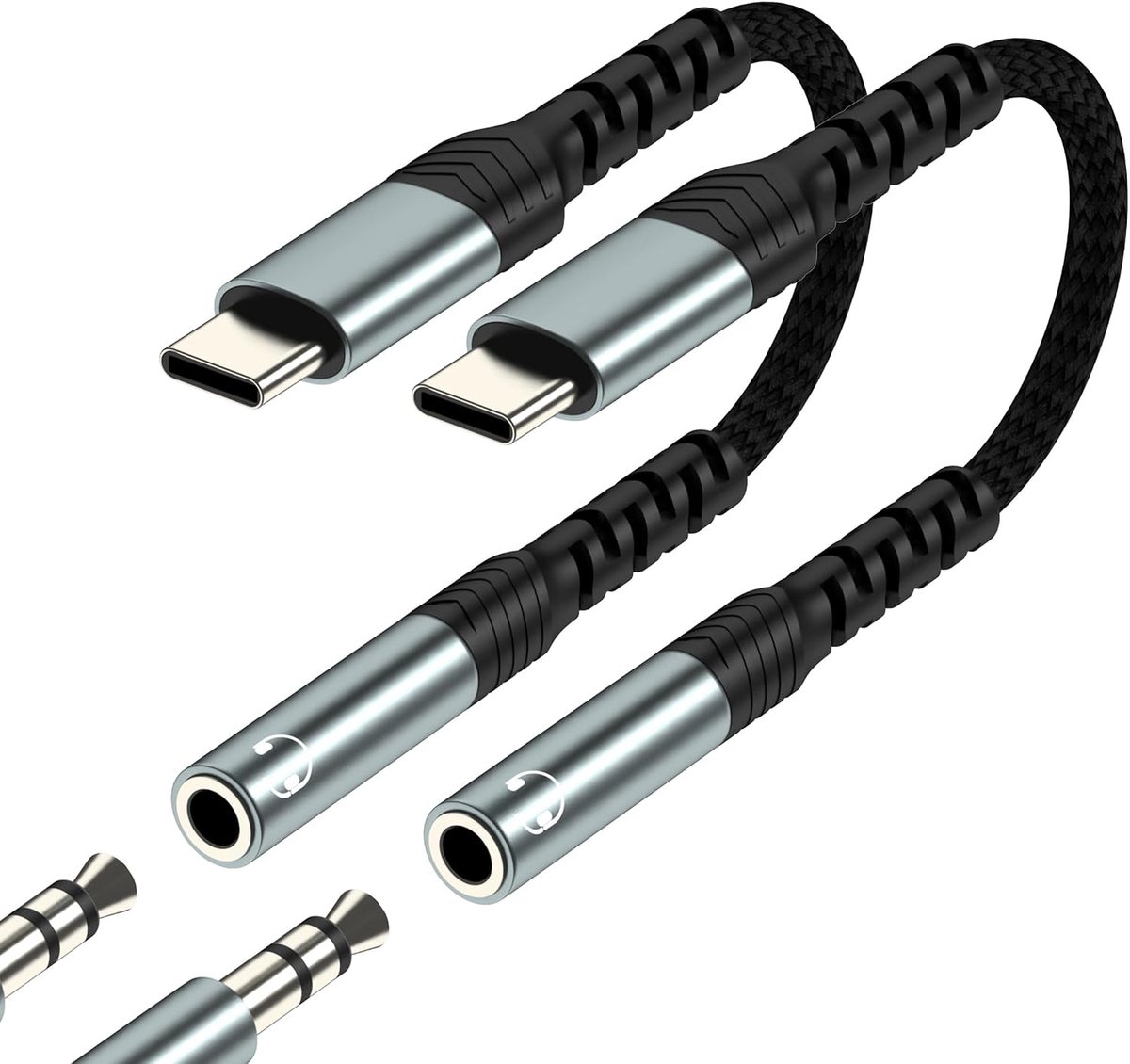 USB C naar jack adapter (2 stuks) voor iPhone 17 16 15 Pro Max compatibel met Samsung Galaxy S26 S25 S24 S23 - ShopVlot