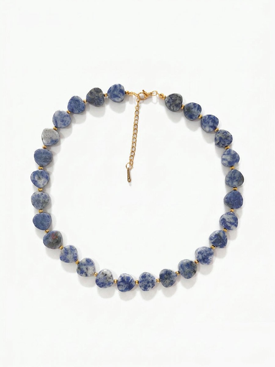 Elena - Hartvormige kralenketting - Stainless Steel - -
