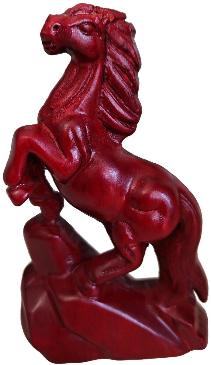 Solidchoice - Handgesneden Houten Paard Sculptuur voor Wanddecoratie