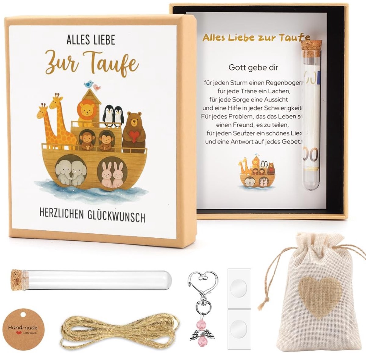 Solidchoice - Doopgeschenken voor Meisjes en Jongens met Card en Jutezak