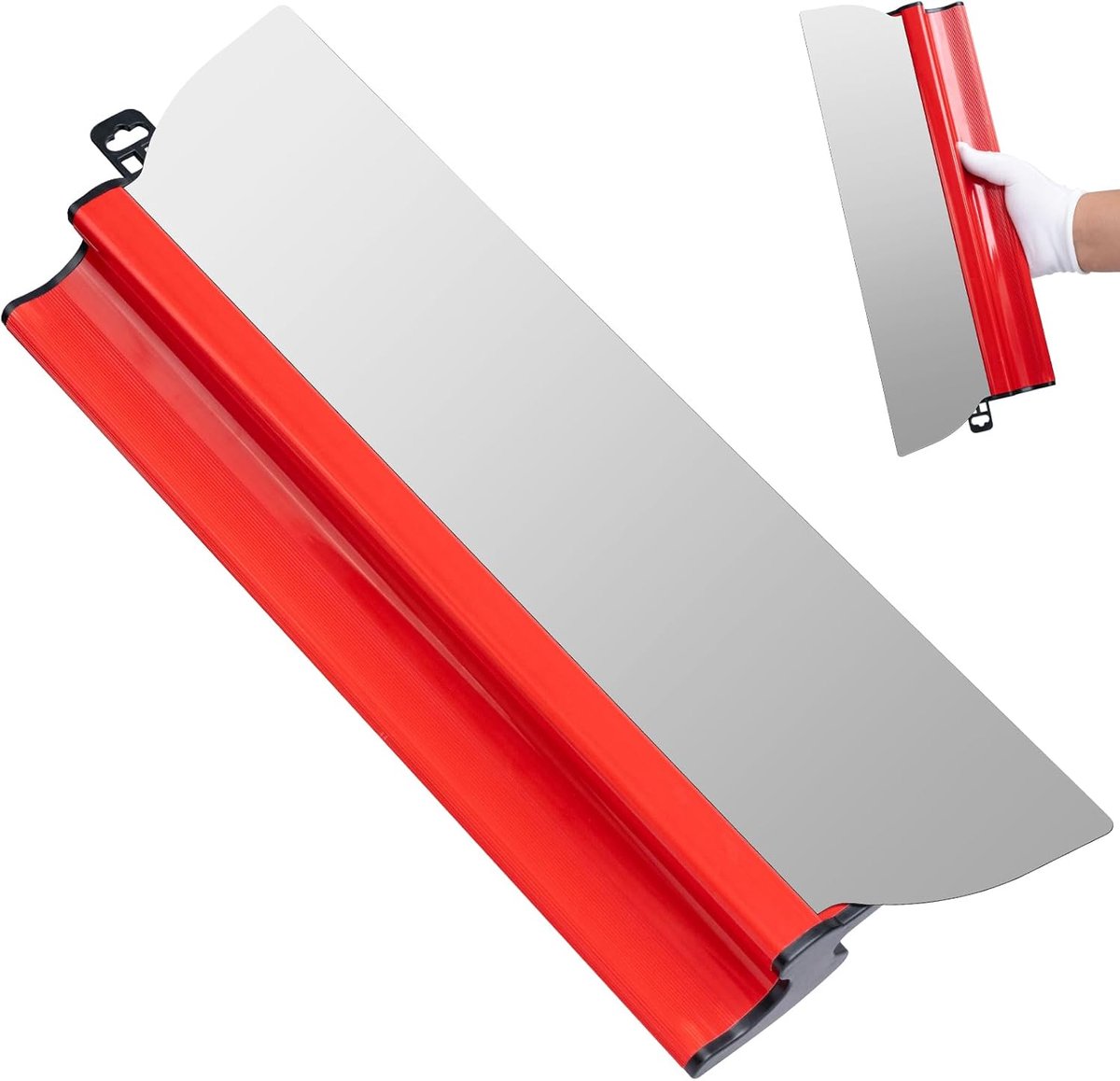 SnelShoppen - Professionele Plamuurspaan, RVS 40 cm, Flexibele Smoothing Blades, Muurtool voor Plafond, Vloer en Gevel, Plak en Plamuur Gereedschap