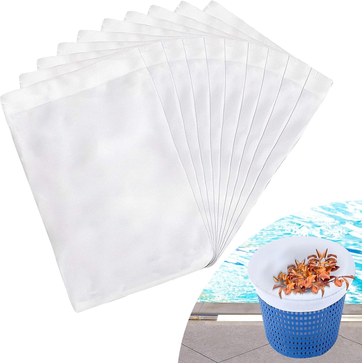 Herbruikbare nylon skimmersokken 20 stuks - filter voor zwembad - verwijdert bladeren, gras, haar en insecten - ShopVlot