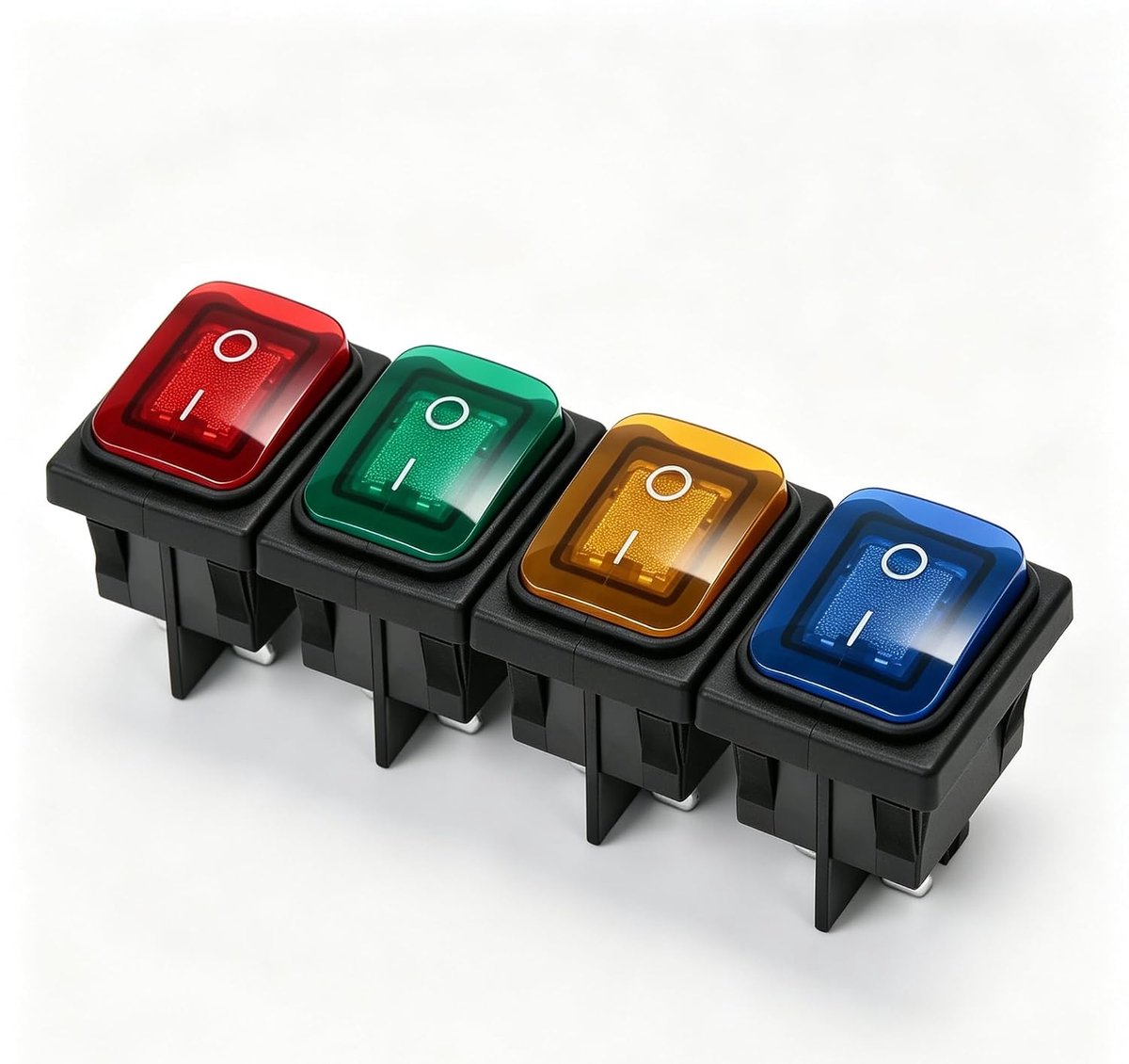 Tuimelschakelaar IP65 30A 220V - Veelkleurige 4-pins 2positieschakelaar - Waterdicht en vlamvertragend - ShopVlot