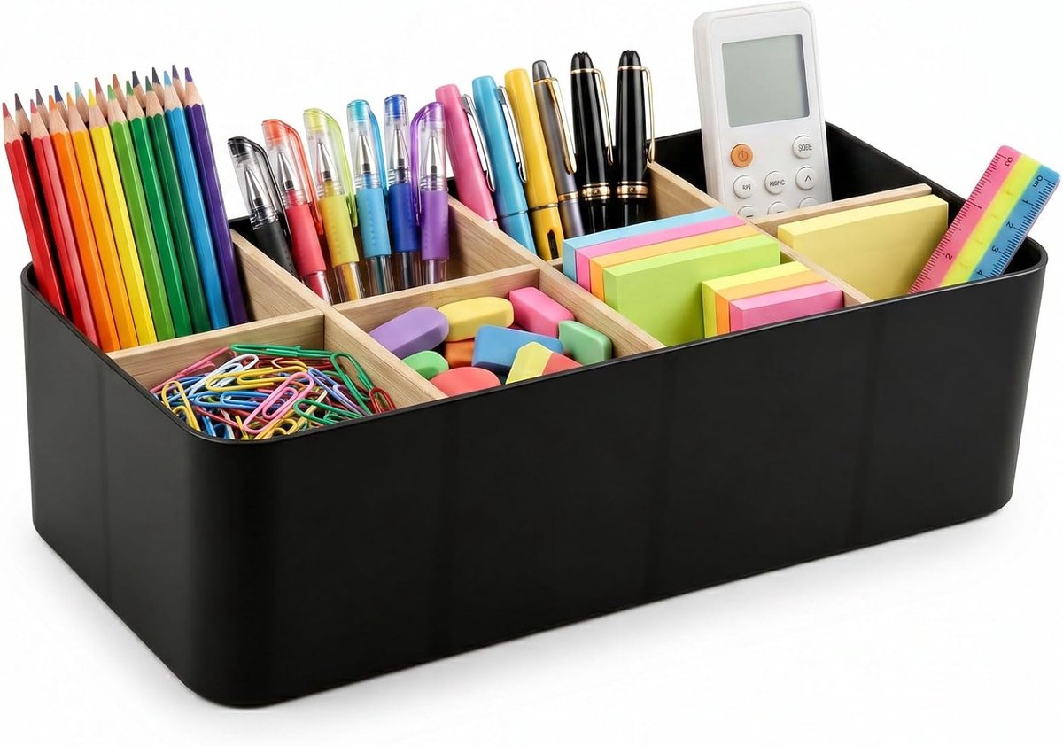 Bureau-organizer met 8 vakken - afneembare scheidingswanden - ruimtebesparend - ideaal voor pennen en cosmetica - ShopVlot