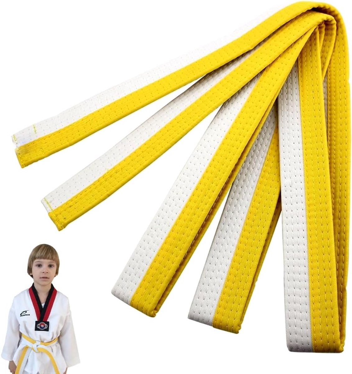 Judo karate riem 200 cm - dikke stof - voor kinderen en volwassenen - ideaal voor vechtsporttraining - ShopVlot