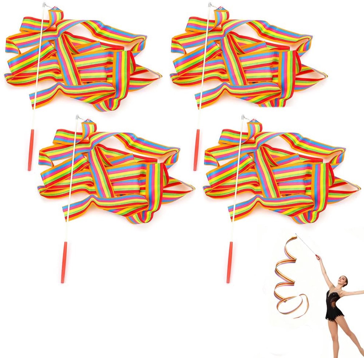 Solidchoice - Set van 2 Multicolour Gymnastiek Bands voor Kinderen en Volwassenen